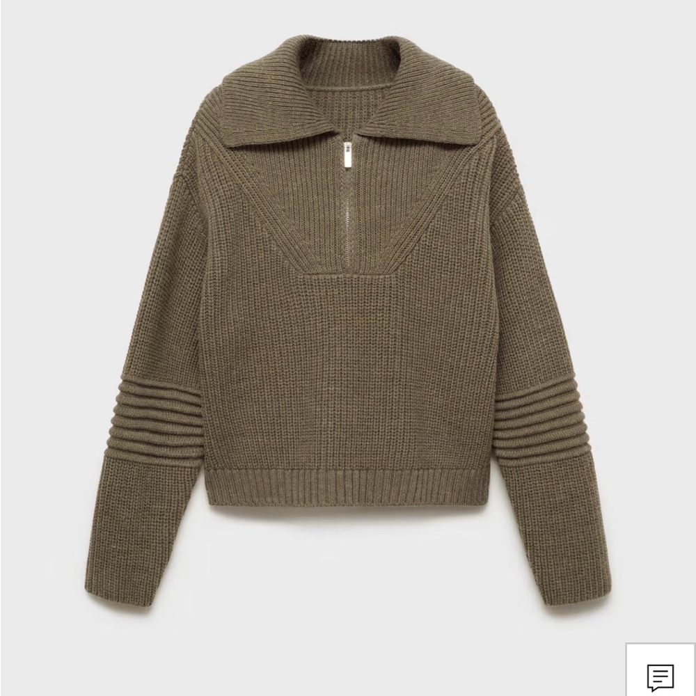 Mango olive green sweater
